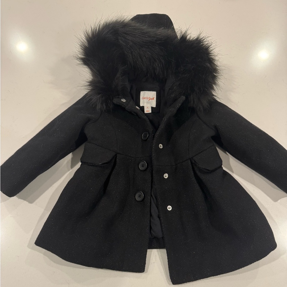 Toddler glitter sparkle peacoat